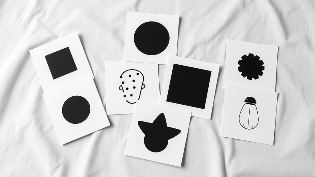 top black and white flashcards