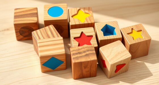 top natural wood shape cubes