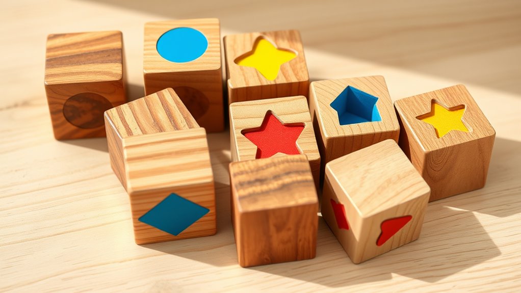 top natural wood shape cubes