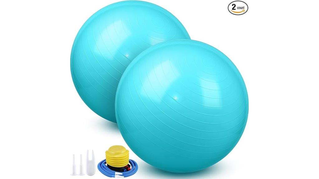 two 26 inch exercise balls