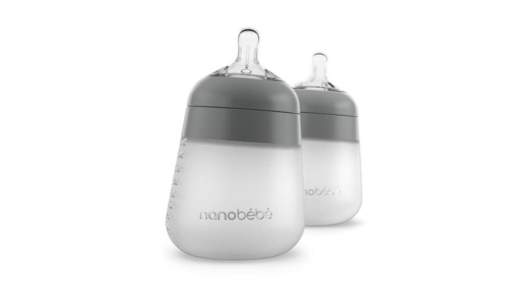 two grey 9oz bottles
