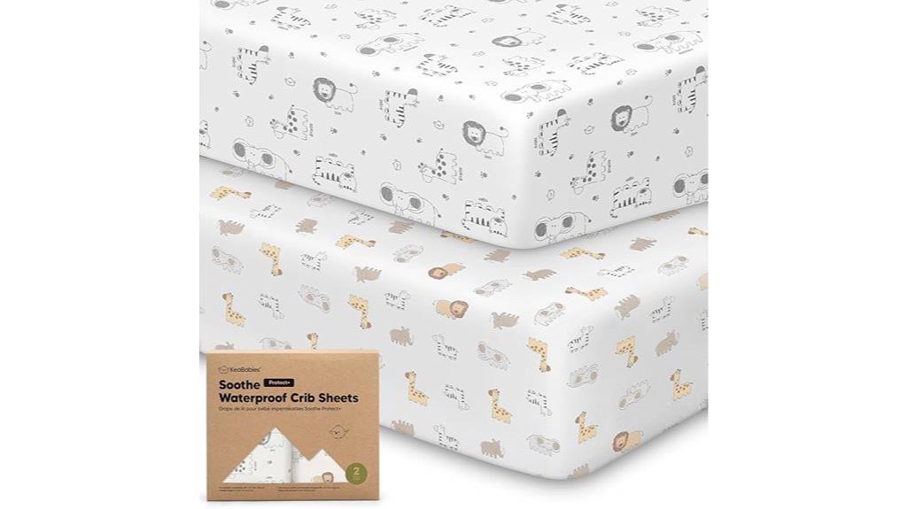 two waterproof crib sheets