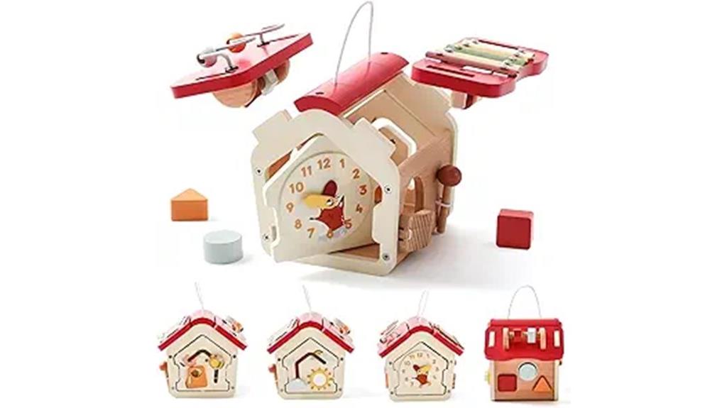 wooden baby activity cube
