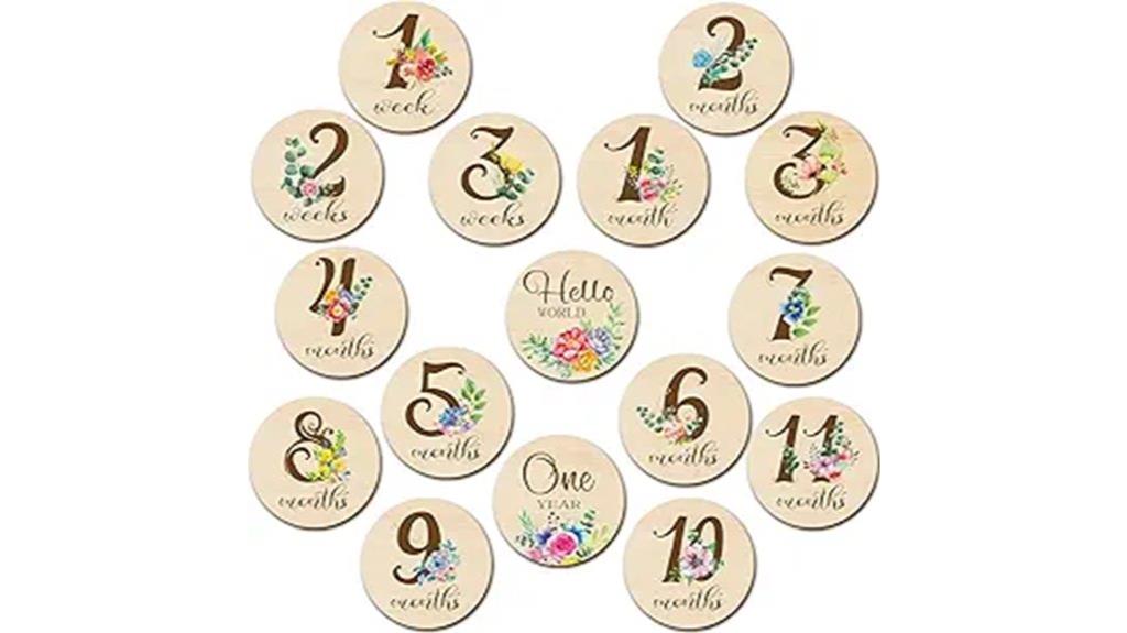 wooden baby milestone cards
