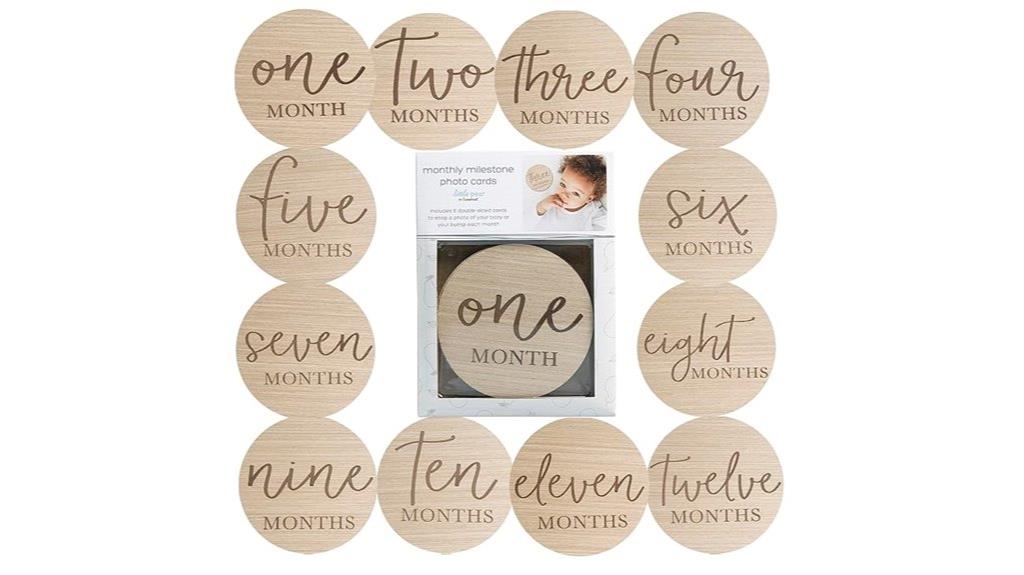 wooden baby milestone cards