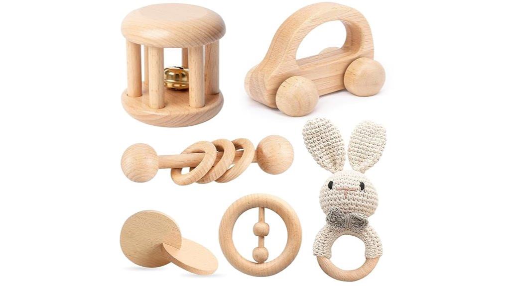 wooden baby toy set