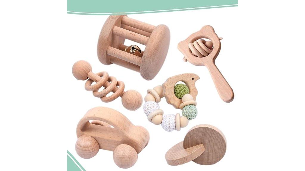 wooden baby toy set