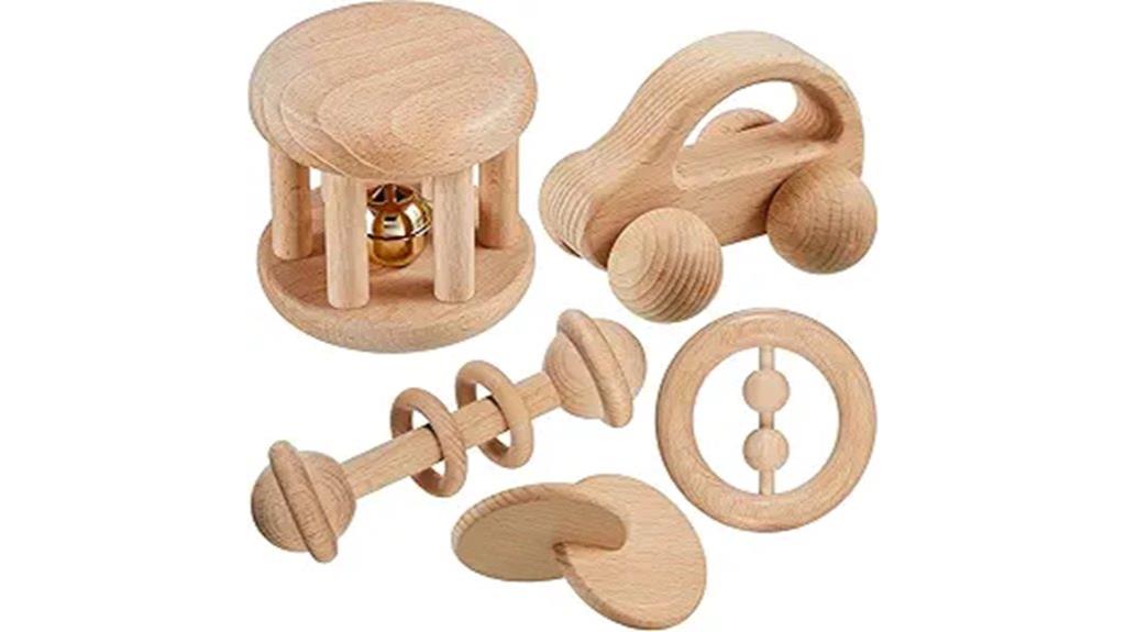 wooden baby toys set