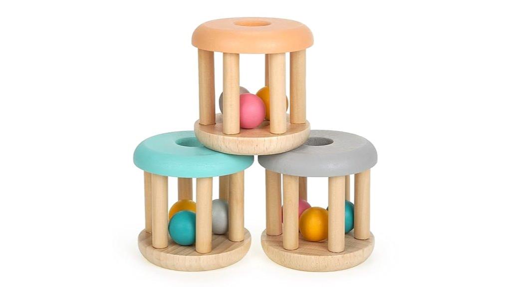 wooden infant rattles