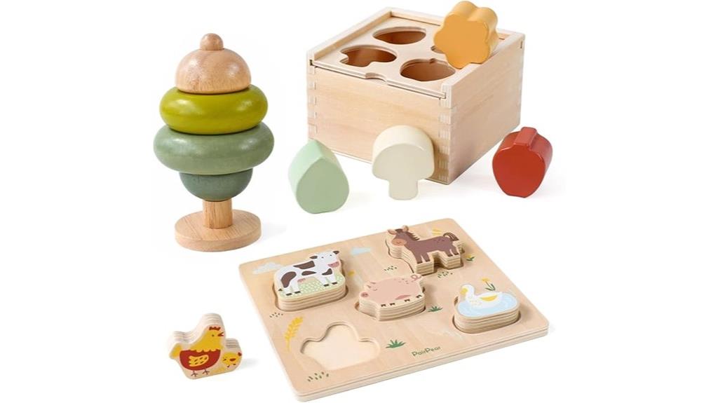 wooden montessori toy set