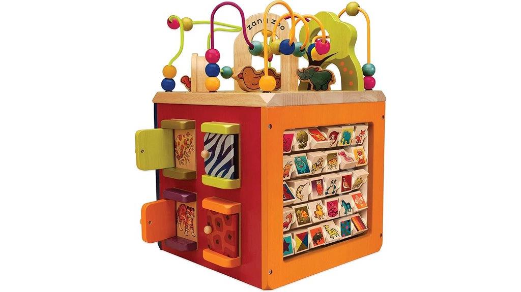 wooden toddler activity cube