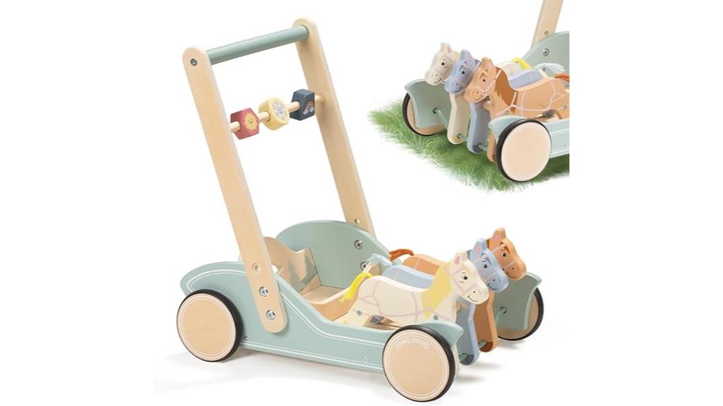 wooden toddler push walker