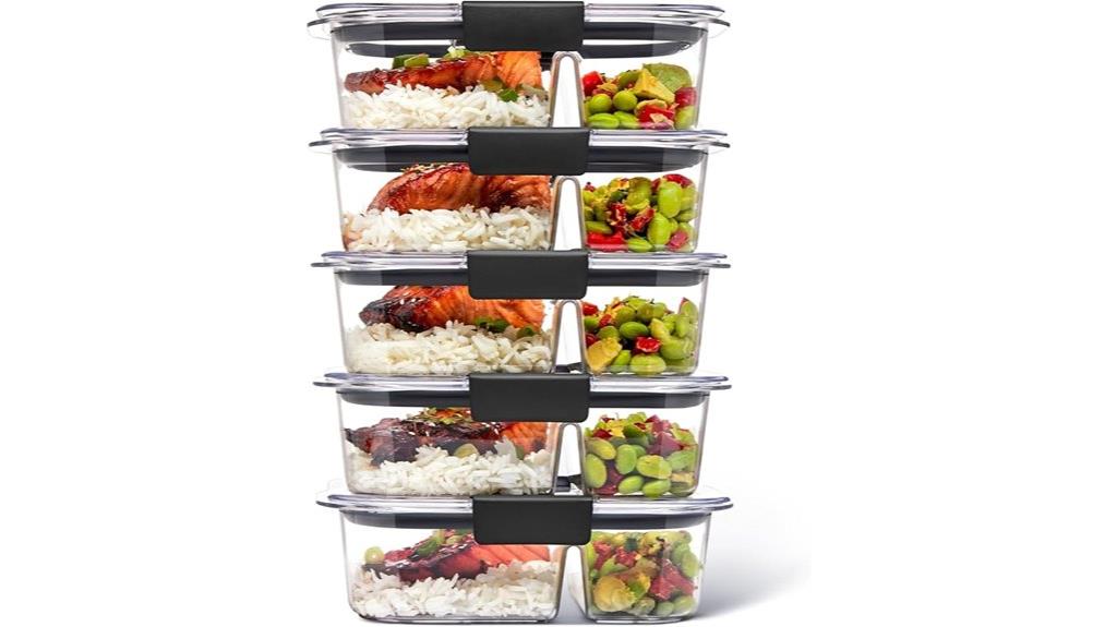 clear two compartment containers