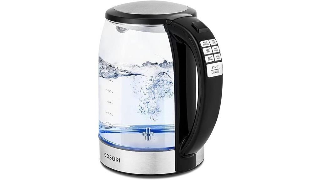 electric kettle with presets
