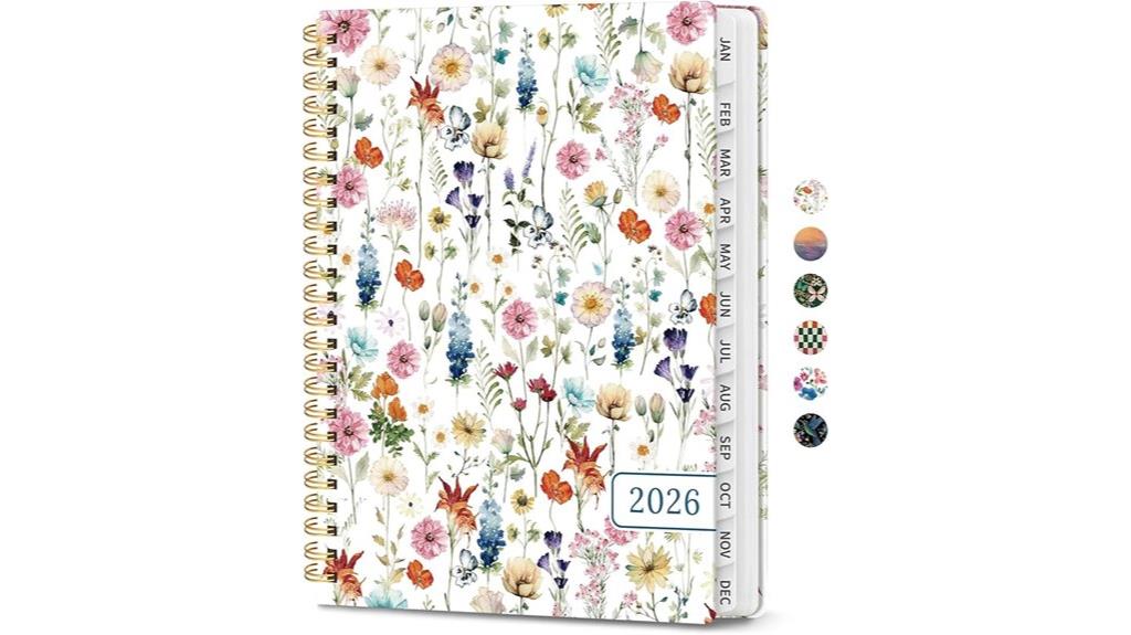 planner with tabs and pocket