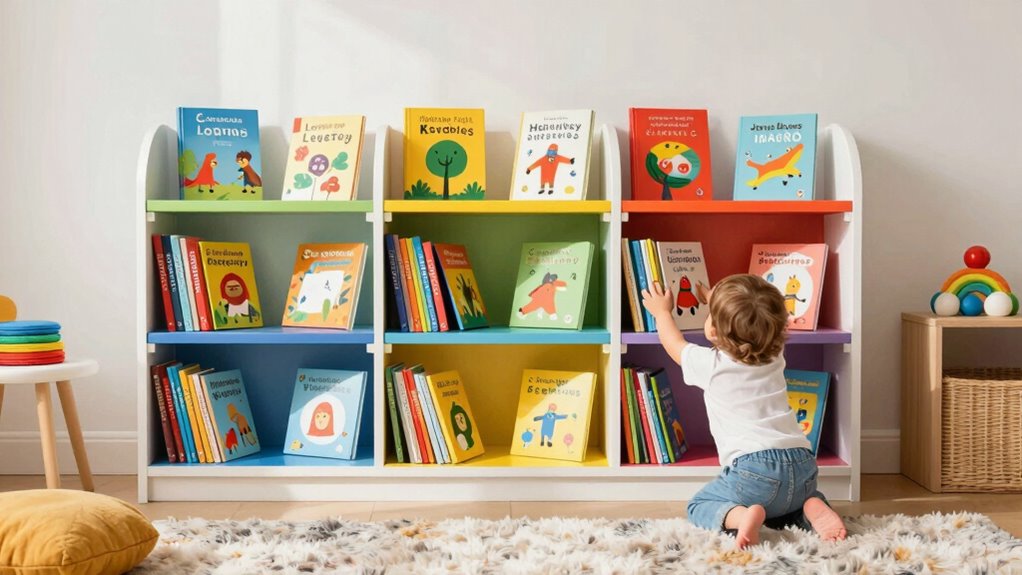 front facing shelves promote early literacy