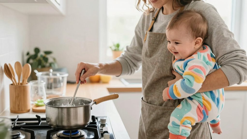 safe baby hip cooking