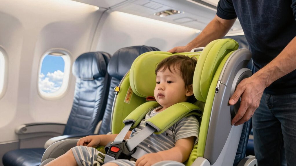 secure car seat before flying