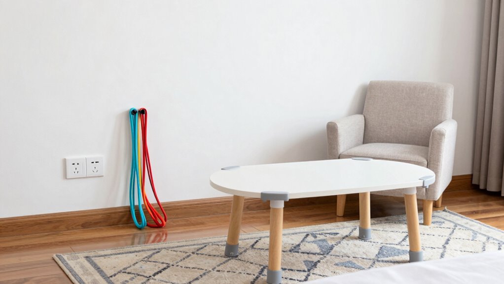 secure outlets cords furniture