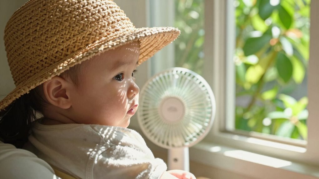 shade and fans help cool