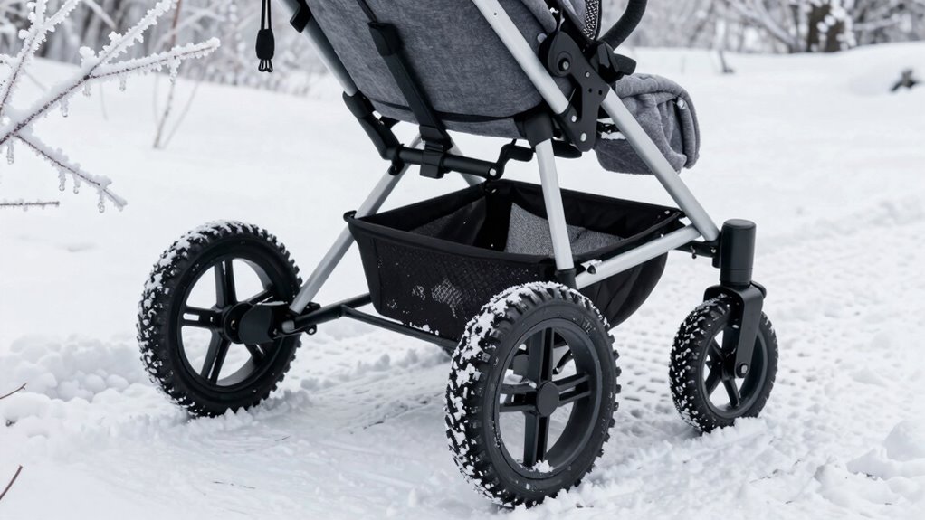 winter stroller tire features