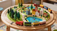 wooden train table sets