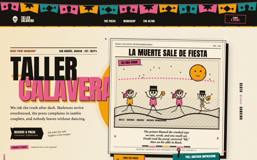 Taller Calavera — Death, Drawn Dancing (FABLE/175)
